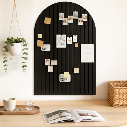 JBER Arched Cork Board Alternative 36" x 24", 6 Pack, Black