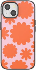 PopSockets iPhone 15 Phone Case with MagSafe- Floating Florals | Magnetic, Wireless Charging, Camera & Drop Protection, Hot Pink, Flower, Floral