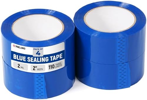 2" x 110 Yards Blue Packing Tape, 4 Rolls