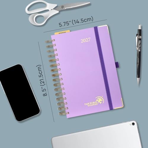 POPRUN 2027 Daily Planner One Page Per Day, 5.75" x 8.5" Calendar Book