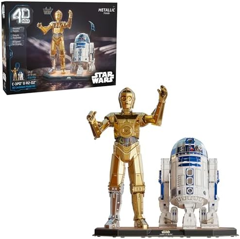 4D Build Star Wars C-3PO & R2-D2 Droid 3D Puzzle Model Kit, Room Display