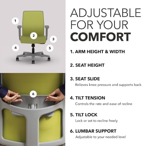HON Ignition 2.0 Low Back Ergonomic Office Chair, Desk Chair, Pear