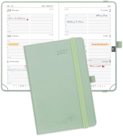 POPRUN Pocket Calendar 2027 for Purse, Weekly & Monthly Planner Pocket Size