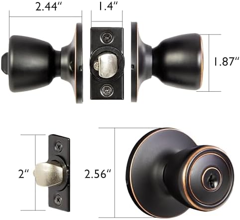 Design House Terrace Keyed Entry Door Knob, Oil Rubbed Bronze