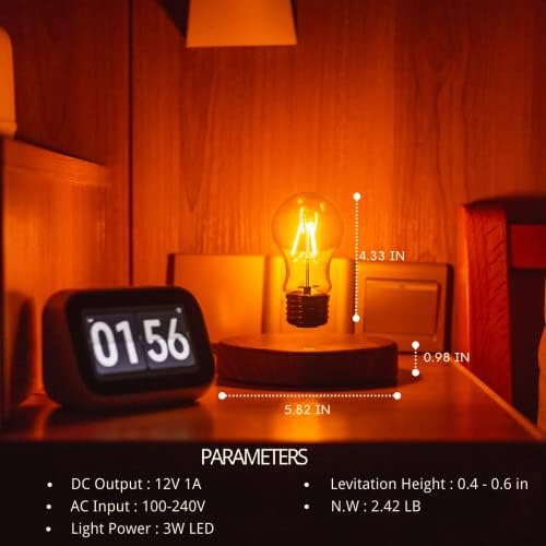 MOOCCI Levitating Bulb Lamp, Magnetic Floating Night Light for Desk Decor