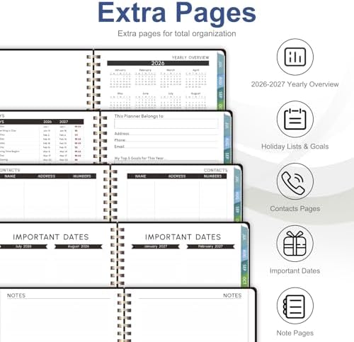 Planner 2026-2027, Weekly and Monthly Calendar Planner, JUL 2026 - JUN 2027