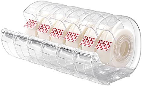 Amazon Basics Invisible Matte Finish Tape Dispenser with Refill Rolls for Labeling, 3/4" x 650" (18 yds), 6-Pack