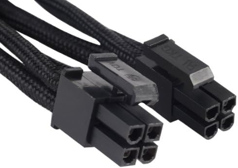 SilverStone Black Sleeved PSU Cable for One EPS/ATX 12V 8-Pin Adapter 750mm long PP06B-EPS75