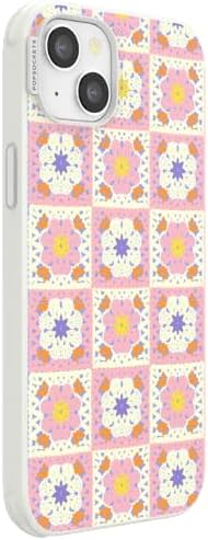 PopSockets iPhone 14 Plus Phone Case with MagSafe- Desert Crochet | Magnetic, Wireless Charging, Camera & Drop Protection, Western, Boho, Aesthetic, iPad, Removable, Popper