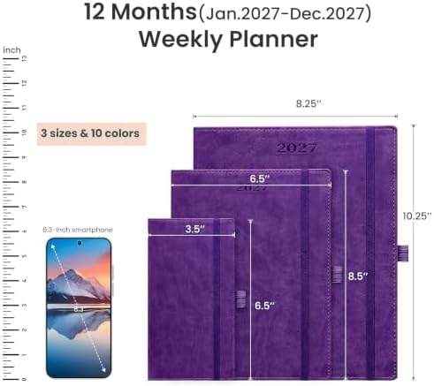 2027 Calendar Planner, 8.5" x 6.5", Daily, Weekly & Monthly Agenda