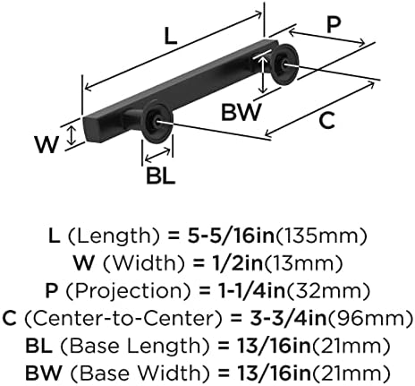 Amerock 3-3/4" Everett Matte Black Drawer Pull