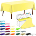 CXPSINC 54 Inch X 300 Feet Plastic Table Cover Roll Disposable Tablecloth with Slide Cutter for All Type/Shape Tables | Party, Banquet, Birthdays, Weddings(Light Yellow, 300 Feet)