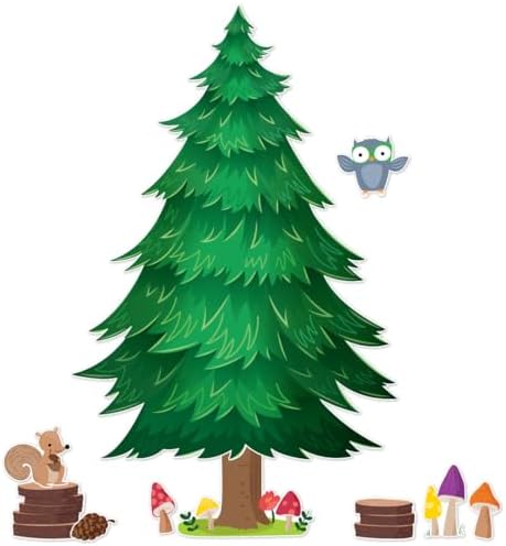 CTP Woodland Friends Jumbo Pine Tree Bulletin Board Set Classroom Decorations (Creative Teaching Press 11090)