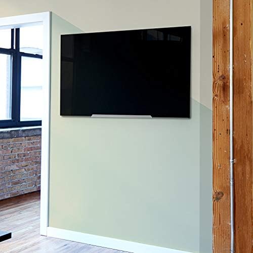 Quartet Dry Erase Board, 85" x 48" Glass Magnetic Whiteboard, Wide Format Horizontal Board, InvisaMount, Black (G8548IMB)