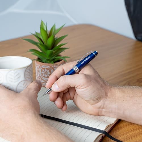Cross Bailey Personalized Ballpoint Pen in Blue Lacquer with Chrome Trim