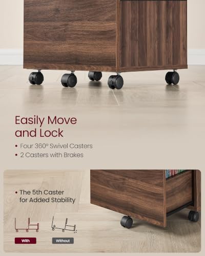 VASAGLE 2-Drawer File Cabinet, Small Rolling Filing Cabinet