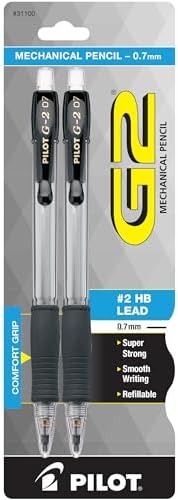 Pilot, G2 Mechanical Pencils, 0.7mm HB Lead, Black Accents, Pack of 1