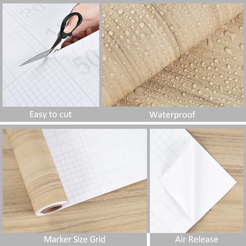 WESTICK Light Wood Grain Contact Paper Peel and Stick Countertop Waterproof