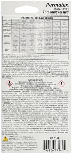 Permatex 27140 High Strength Threadlocker Red, 36 ml