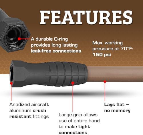 Flexzilla Colors SwivelGrip Garden Hose 5/8 in. x 5 ft., Lightweight All-Weather Water Hose, Durable and Flexible, Leak-Free Connections, Brown Mulch