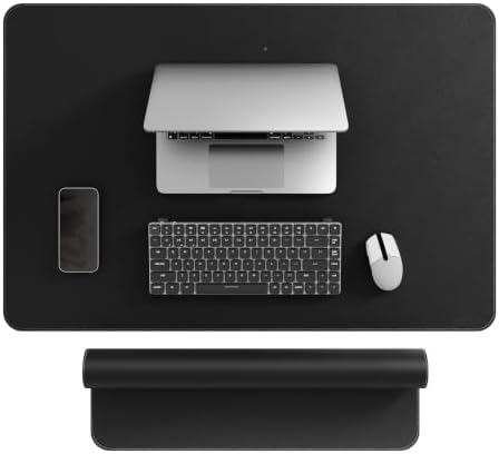 Mydours 36" x 24" XL Large Desk Mat - PU Leather Full Desk Mouse Pad, Black