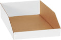 Top Pack Supply Open Top Bin Boxes, 12" x 18" x 4 1/2", White (Pack of 50)