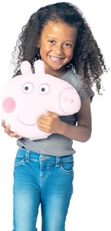 Northwest Peppa Pig Peppa Smiles Cloud Pillow 12" – Plush Kids Stuffed Toy, Cartoon Character, Bedroom Decor, Gift for Girls & Boys
