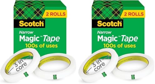 Scotch Magic Tape, 2 Rolls, Numerous Applications, Invisible, Engineered for Repairing, 1/2 x 2592 Inches, Boxed (810-2P12-72) (Pack of 2)