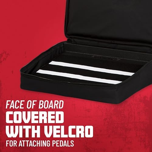 Gator Cases Wood Pedal Board with Nylon Carry Bag with External Pocket | 18 x 12" (GPT-BLACK)