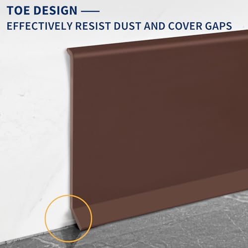 Vinyl Baseboard Molding Trim 4 Inch Peel and Stick Cove Base