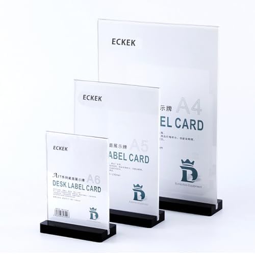 Acrylic Sign Holder (Black Vertical A6 105×148mm/4.13×5.83 inches)