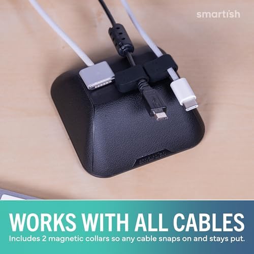 Smartish Magnetic Cord Holder, Cable Wrangler, Nightstand & Desk Organizer