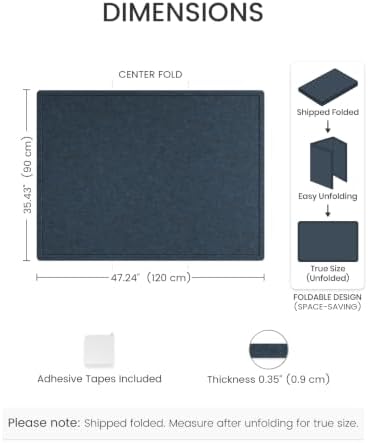 Fluxynara 47.2" x 35.4" Large Bulletin Board, Carbon Blue