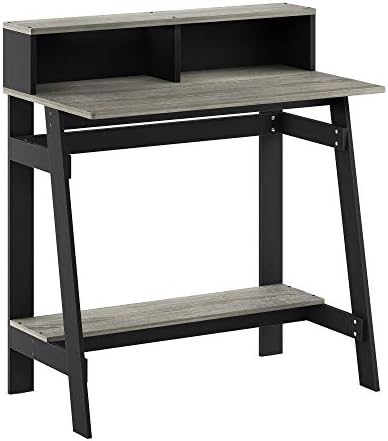 31.6 Wide Gaming Desk with Monitor Stand, A Frame Computer Desk with Shelf, Office Desk for Dorm, Home Office, Study Room, Bedroom, Black