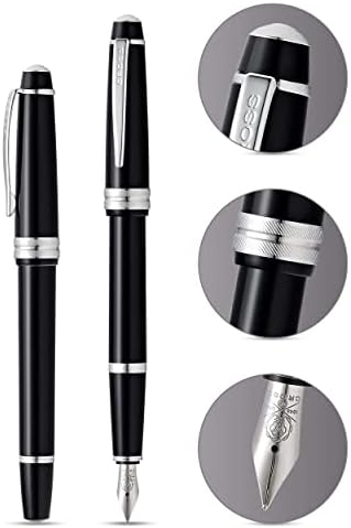 Cross Bailey Light Polished Black Fountain Pen, Extra-Fine Nib