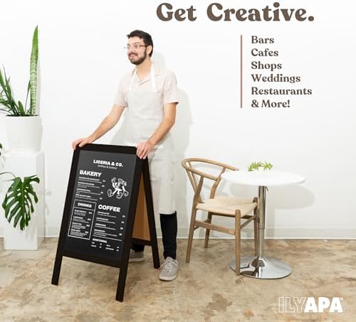 Ilyapa A Frame Chalk Board Easel Sign 40x20 in - Sandwich Signs Outdoor
