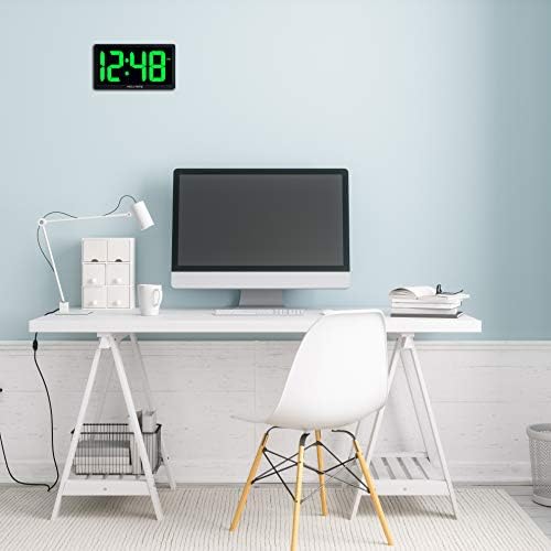 AcuRite Digital Clock, 10-Inch / Green