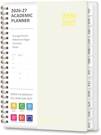 Planner 2026-2027, Weekly and Monthly Academic Planner, July 2026 - June 2027, Hardcover Calendar Agenda Book for School Year Planning, School Supplies for Teacher and Student, A5(6.3'' x 8.5'')
