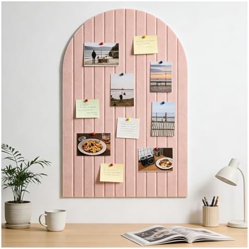 Arched Felt Bulletin Board (Pink), 35"x24" Large Wall Decor