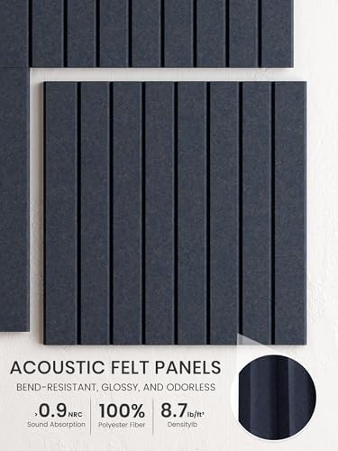 Bumusty 36"x 24" Large Felt Bulletin Board Tiles,Deep Charcoal Blue