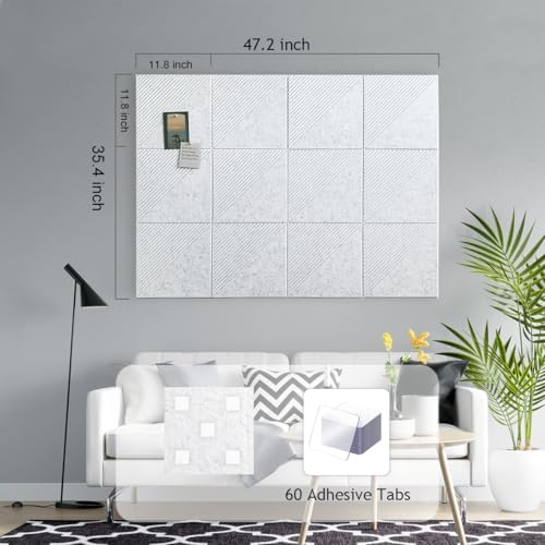 48" x 36" Large Cork Board Alternative&Felt Bulletin Board, Light Gray