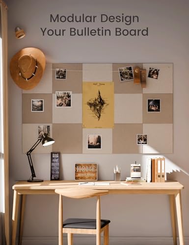 Fluxynara Felt Bulletin Board Cork Board Alternative, Oatmeal & Deep Camel