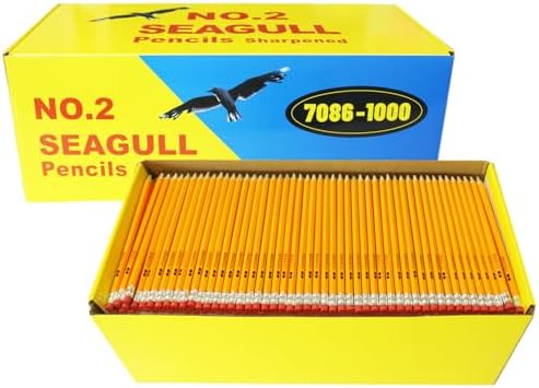 Seagull 1000 Count Pre-Sharpened #2 HB Pencils with Erasers