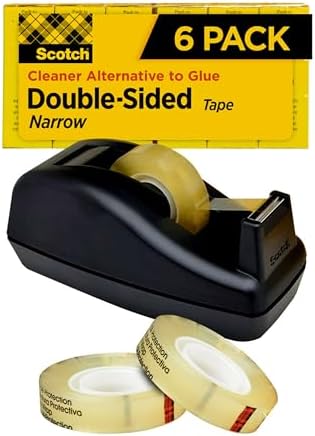 Scotch Double Sided Tape with Tape Dispenser, 0.50 in. x 900 in.