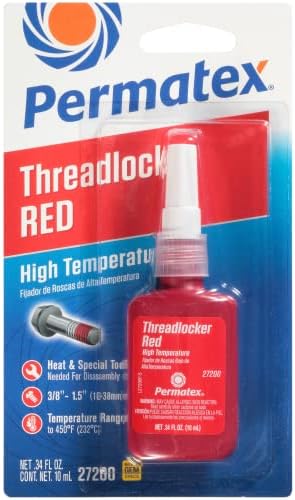 Permatex 27200-6PK High Temperature Threadlocker Red, 10 ml