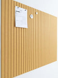 VIVELDA Large Felt Bulletin Board 48 x 36 Inch - 12-Pack Square Acoustic Wall Panels, Cork Board Alternative, NRC 0.95, Damage-Free Adhesive, Slatted Design for Home, Classroom (Mustard)