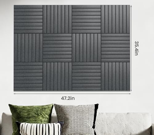 48" x 36" Large Felt Bulletin Board, Eight-Stripe Dark Gray