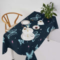 Blue Butterfly Tablecloth, Cartoon Colorful Butterfly Pink Starry Sky Star Print Tablecloth for Camping Indoor Outdoor Decor 55x55in