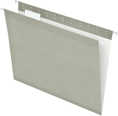 Pendaflex Reinforced Hanging File Folders, Letter Size, Gray, 1/5 Cut, 25/BX (4152 1/5 GRA)