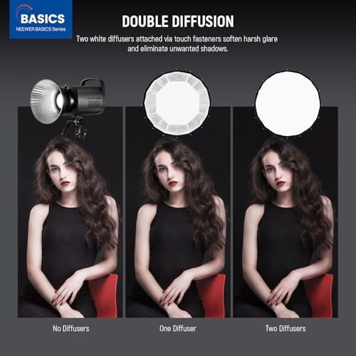 NEEWER BASICS Parabolic Softbox Bowens Mount, 35.4" Quick Release Soft Box Light Diffuser/Grid/Bag Compatible with Godox Compatible with Aputure 600d Studio Photography Video Recording Lighting, NS38P